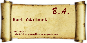 Bort Adalbert névjegykártya